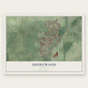 Shorewood, Illinois map print, the full design