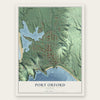 Port Orford, Oregon map print, the full design