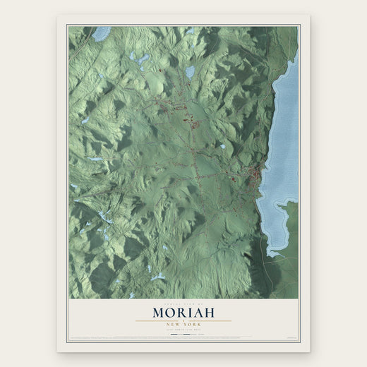 Moriah, New York map print, the full design