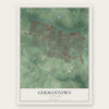Germantown, Tennessee map print, the full design