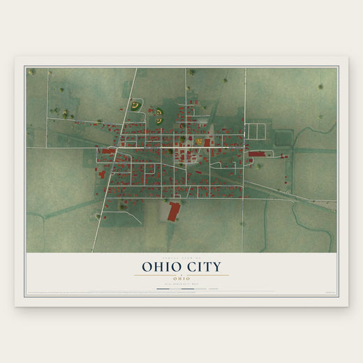 Ohio City, Ohio map print, the full design