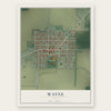 Wayne, Ohio map print, the full design