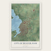Beaver Dam, Wisconsin map print, the full design