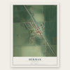Herman, Nebraska map print, the full design