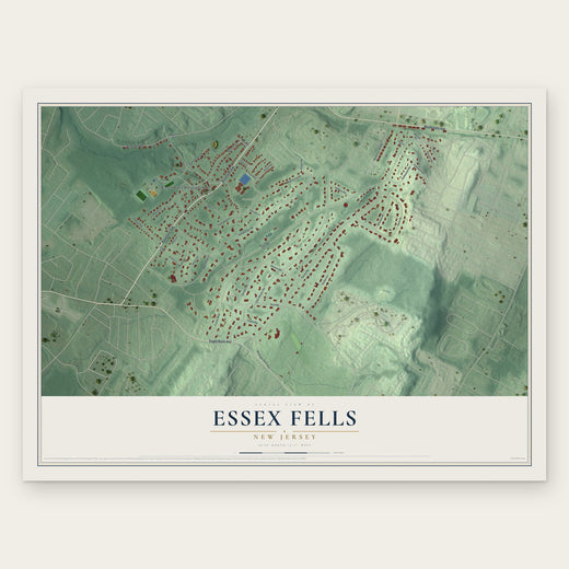 Essex Fells, New Jersey map print, the full design
