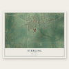 Sterling, Oklahoma map print, the full design