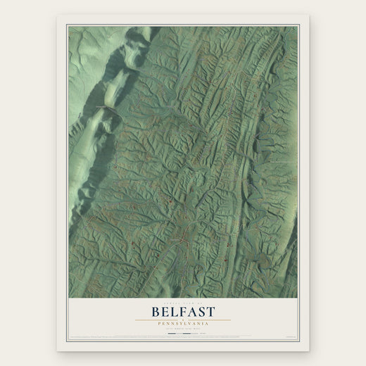 Belfast, Pennsylvania map print, the full design