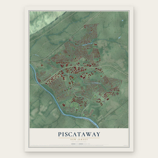 Piscataway, New Jersey map print, the full design