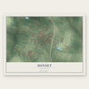 Sunset, Louisiana map print, the full design