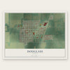 Douglass, Kansas map print, the full design