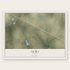 Alma, Texas map print, the full design