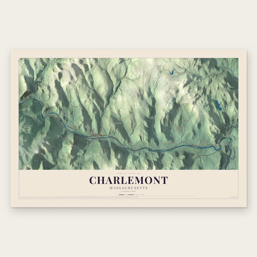 Charlemont, Massachusetts map print, the full design