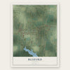 Bluford, Illinois map print, the full design