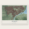Detroit, Michigan map print, the full design