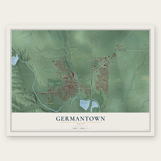 Germantown, Ohio map print, the full design