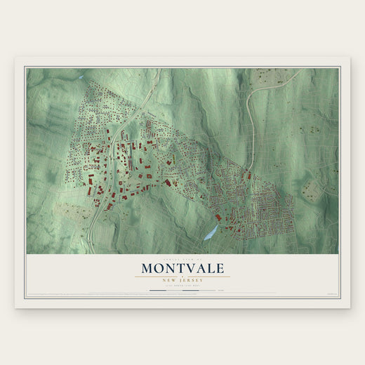 Montvale, New Jersey map print, the full design