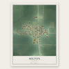 Milton, Illinois map print, the full design