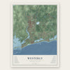 Westerly, Rhode Island map print, the full design
