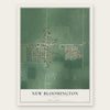New Bloomington, Ohio map print, the full design