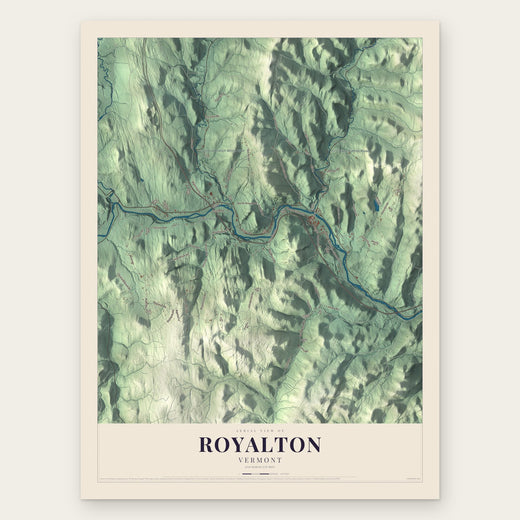 Royalton, Vermont map print, the full design