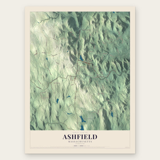 Ashfield, Massachusetts map print, the full design