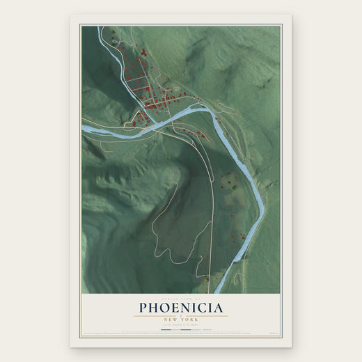 Phoenicia, New York map print, the full design