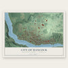 Hancock, Michigan map print, the full design