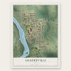 Gilbertville, Iowa map print, the full design