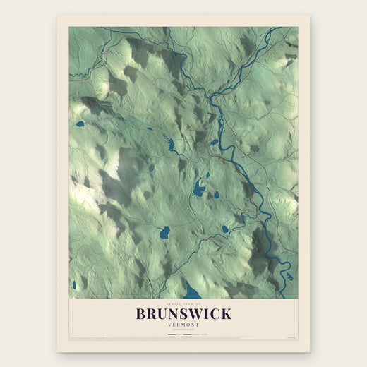 Brunswick, Vermont map print, the full design