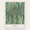 Clyde, North Carolina map print, the full design