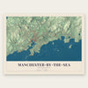 Manchester-by-the-Sea, Massachusetts map print, the full design