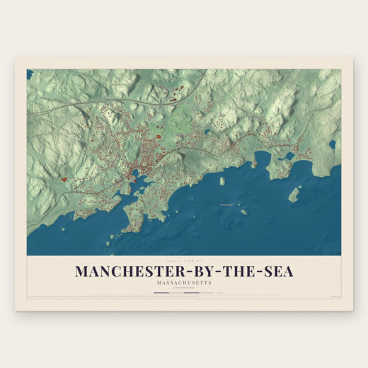 Manchester-by-the-Sea, Massachusetts map print, the full design