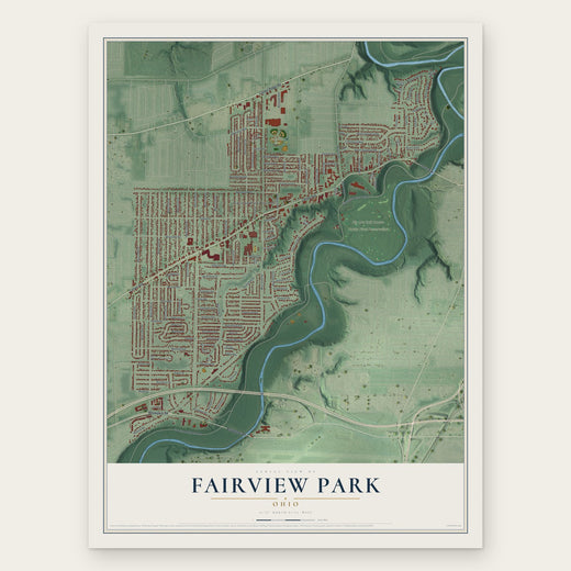 Fairview Park, Ohio map print, the full design