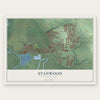 Stanwood, Washington map print, the full design