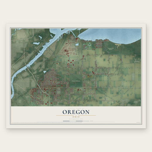 Oregon, Ohio map print, the full design