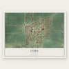 Cuba, Illinois map print, the full design