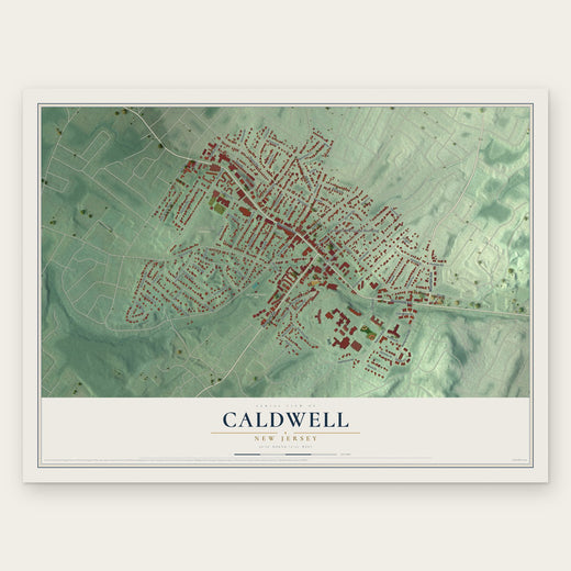 Caldwell, New Jersey map print, the full design