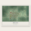 Bryant, South Dakota map print, the full design