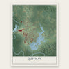 Quitman, Mississippi map print, the full design