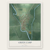 Green Camp, Ohio map print, the full design