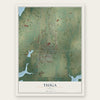 Tioga, Texas map print, the full design