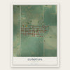 Compton, Illinois map print, the full design
