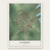Danbury, Texas map print, the full design