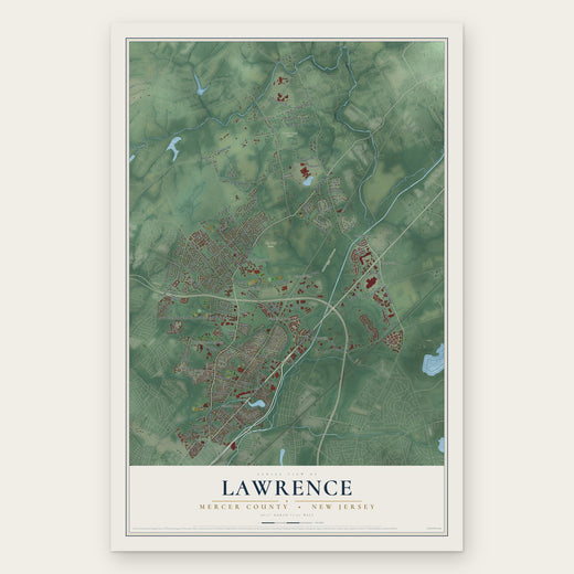 Lawrence, Mercer County, New Jersey map print, the full design