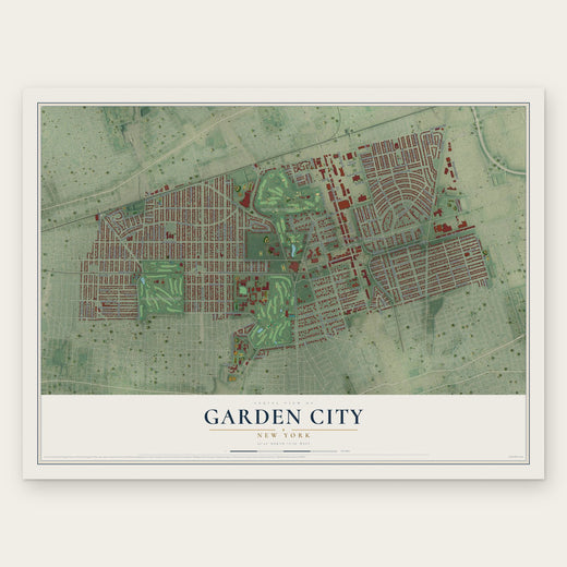 Garden City, New York map print, the full design