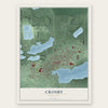 Crosby, Minnesota map print, the full design