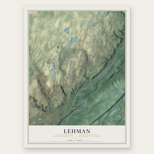 Lehman, Pike County, Pennsylvania map print, the full design