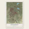 Ridgecrest, California map print, the full design