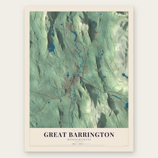 Great Barrington, Massachusetts map print, the full design