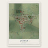 Latham, Illinois map print, the full design